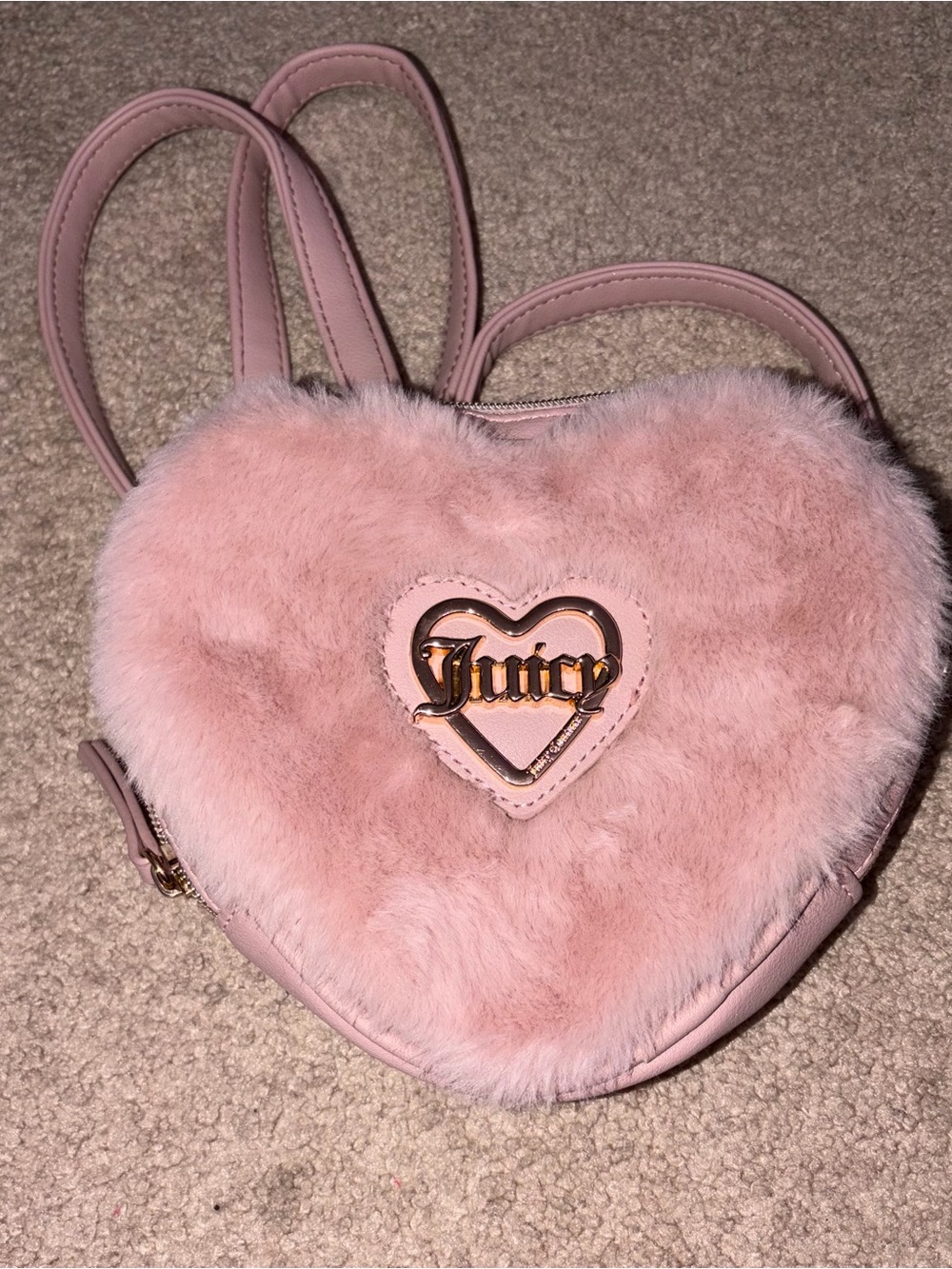 Juicy Couture Furry Pink Heart Bag